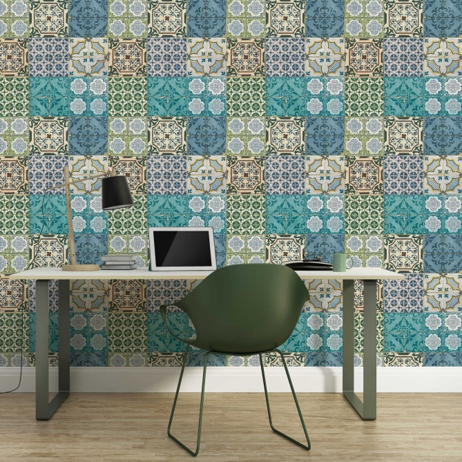 Papel Pintado Azulejo Marroquí - SMARA  | MURAKE - 584631
