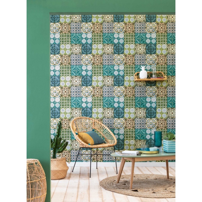 Papel Pintado Azulejo Marroquí - SMARA  | MURAKE - 584631