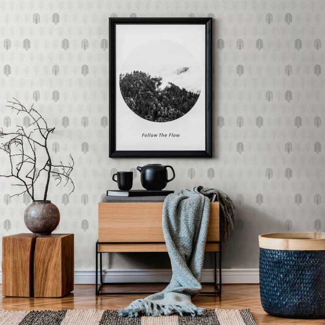 Papel Pintado Hoja Geométrica - FRAMURA 01 | MURAKE - 386731