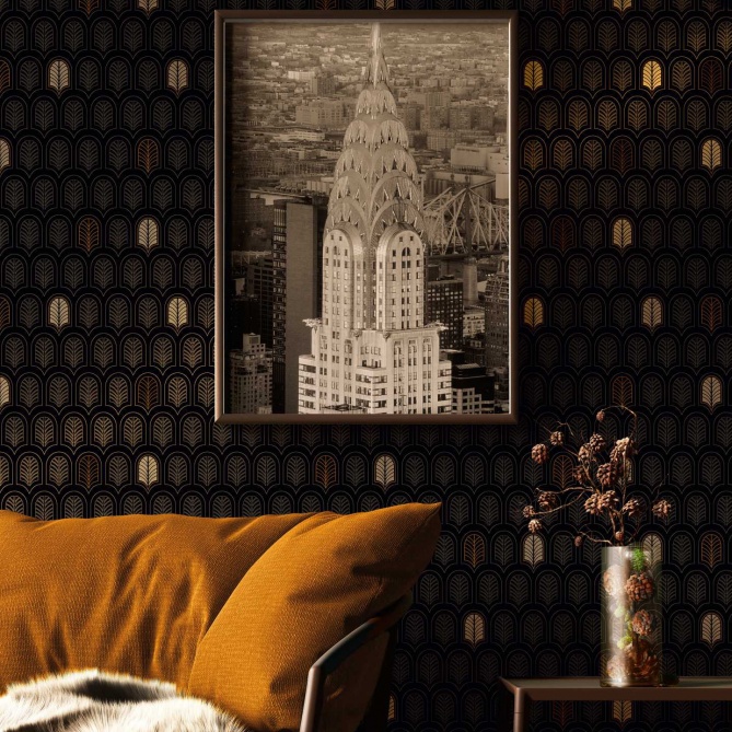 Papel Pintado Hoja Geométrica - FRAMURA 03 | MURAKE - 386733