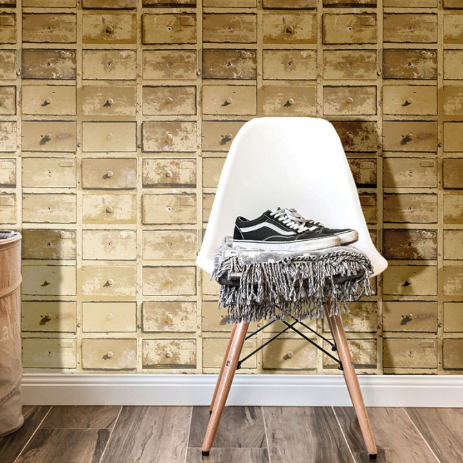 Papel Pintado Cajones Vintage - MASOKO 03 | MURAKE - 16118