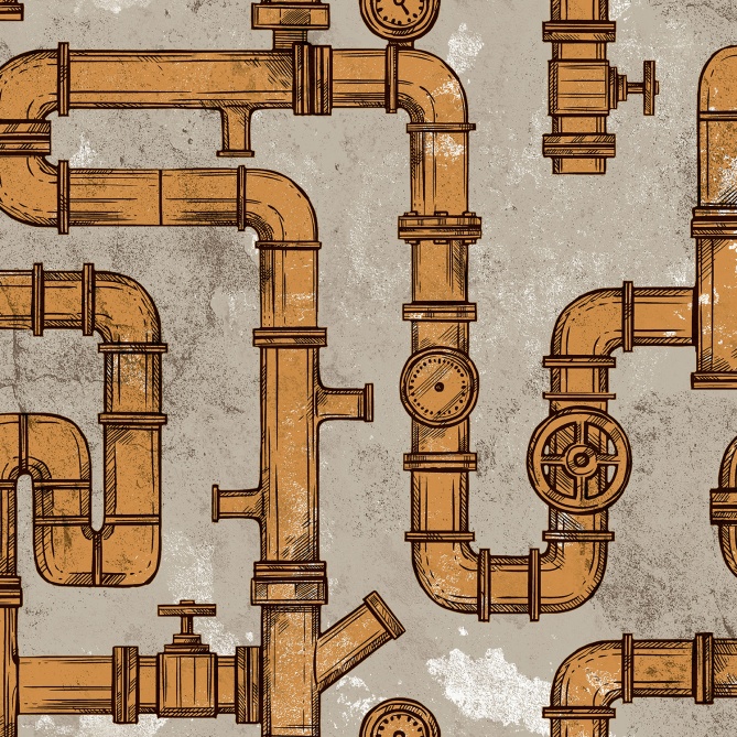 Papel Pintado Tuberías - PIPELIN 02 | MURAKE - 16148