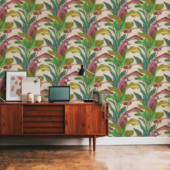 Papel Pintado Hojas Grandes - GUALBA 01 | MURAKE - 687321