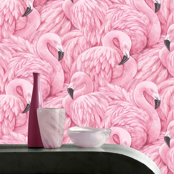 Papel Pintado Flamingos - DIFLAMSK  | MURAKE - 98702