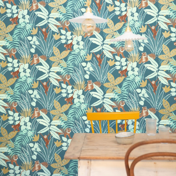 Papel Pintado Selva con animales - TUVARE 02 | MURAKE - 61202