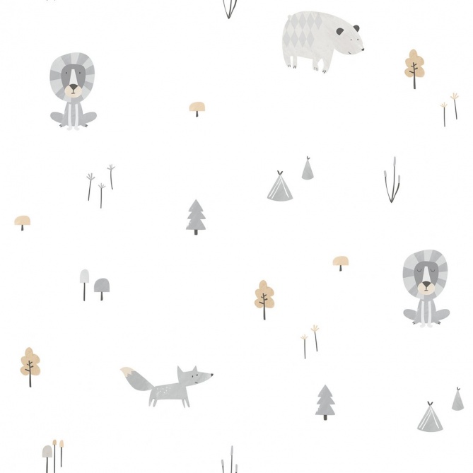 Papel Pintado Infantil Animales del bosque - DABOBI 04 | MURAKE - 53304
