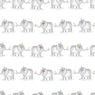 Papel Pintado Infantil Elefantes en fila - GAJAH 01 | MURAKE - 53305