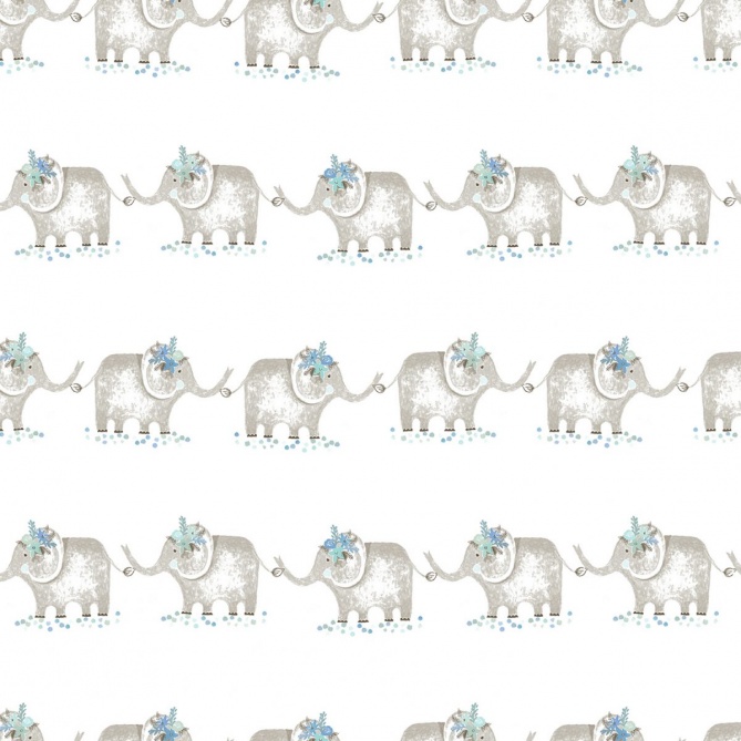 Papel Pintado Infantil Elefantes en fila - GAJAH 02 | MURAKE - 53306