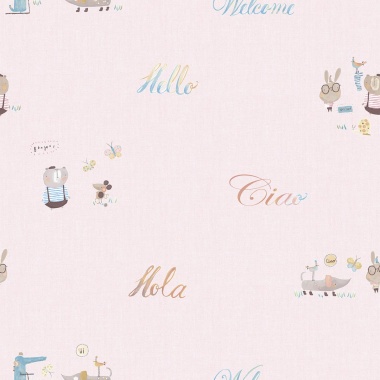 Papel Pintado Infantil Animales saludando - HILSEN 02 | MURAKE - 53316