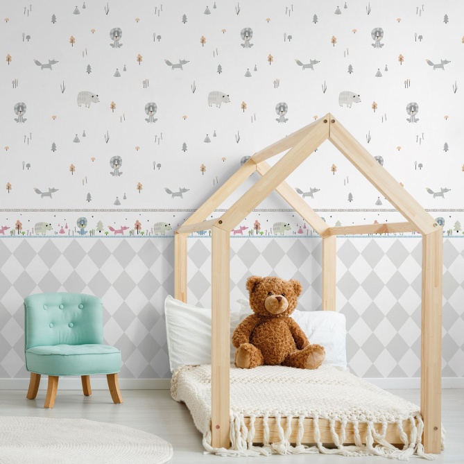 Papel Pintado Infantil Animales del bosque - DABOBI 04 | MURAKE - 53304