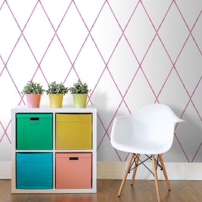 Papel Pintado Infantil Rombos grandes - ELMAS 01 | MURAKE - 53335