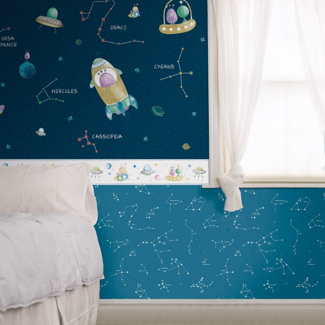 Papel Pintado Infantil Constelaciones - NAHOKU 01 | MURAKE - 53351