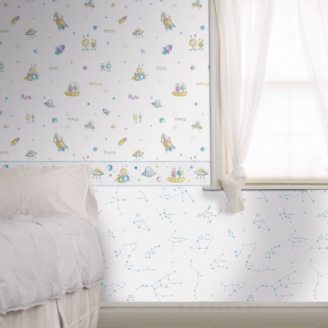 Papel Pintado Infantil Constelaciones - NAHOKU 05 | MURAKE - 53355