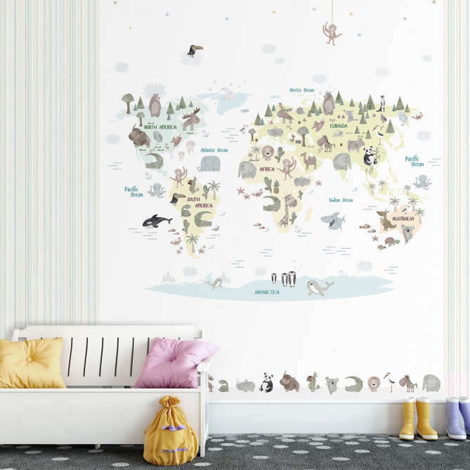 Mural Mapamundi - KARTOR 02 | MURAKE - 5502