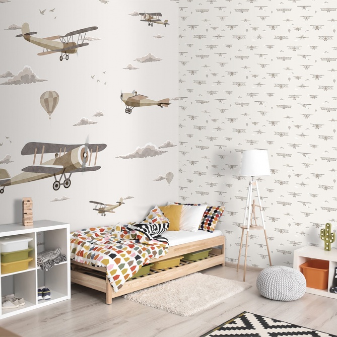 Mural Avionetas vintage - TAMAN 01 | MURAKE - 5505