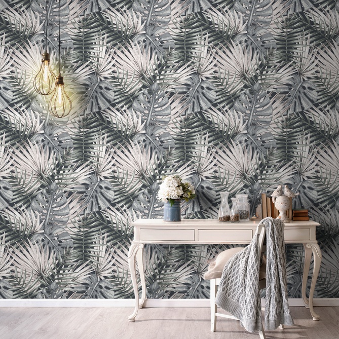 Papel Pintado Hojas de palma - KOBOKO 04 | MURAKE - 521014