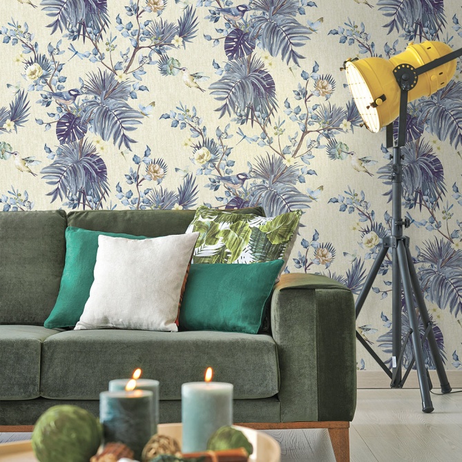 Papel Pintado Hoja y pájaros - ENTEBE 03 | MURAKE - 521008