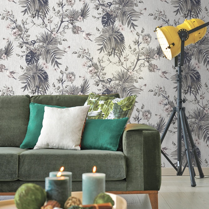 Papel Pintado Hoja y pájaros - ENTEBE 04 | MURAKE - 521009