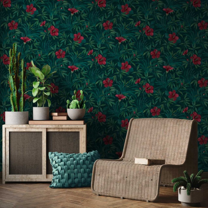 Papel Pintado Flor de Hibiscus - GRANMA 01 | MURAKE - 88681