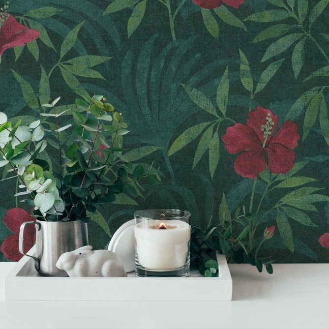 Papel Pintado Flor de Hibiscus - GRANMA 01 | MURAKE - 88681