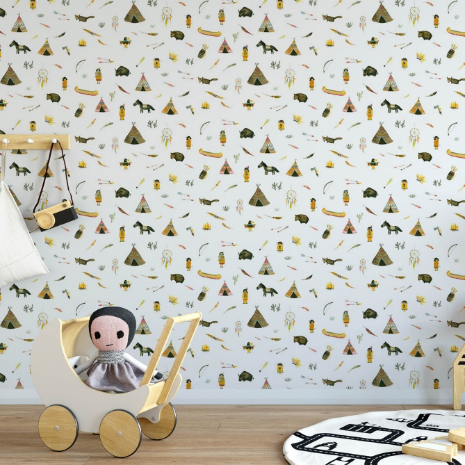 Papel Pintado Poblado indio - HINTI  | MURAKE - 53110