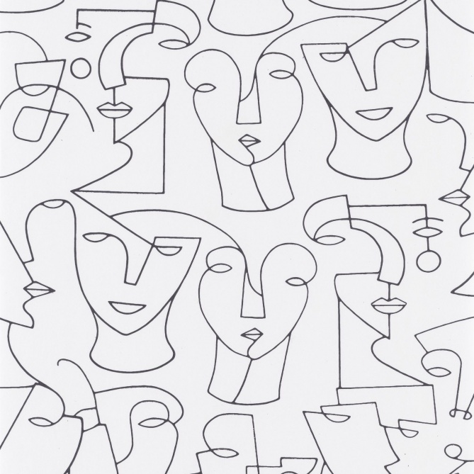 Papel Pintado Silueta caras - ANSIK 01 | MURAKE - 204911