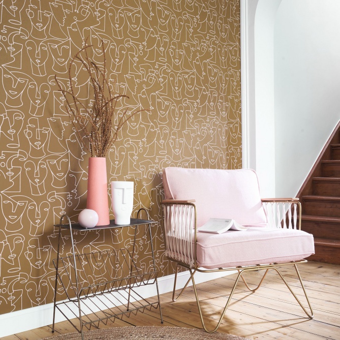 Papel Pintado Silueta caras - ANSIK 03 | MURAKE - 204913