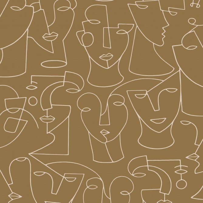 Papel Pintado Silueta caras - ANSIK 03 | MURAKE - 204913