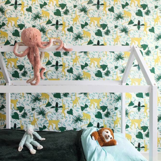 Papel Pintado Monos sobre hojas - JAMANOTA 01 | MURAKE - 988338