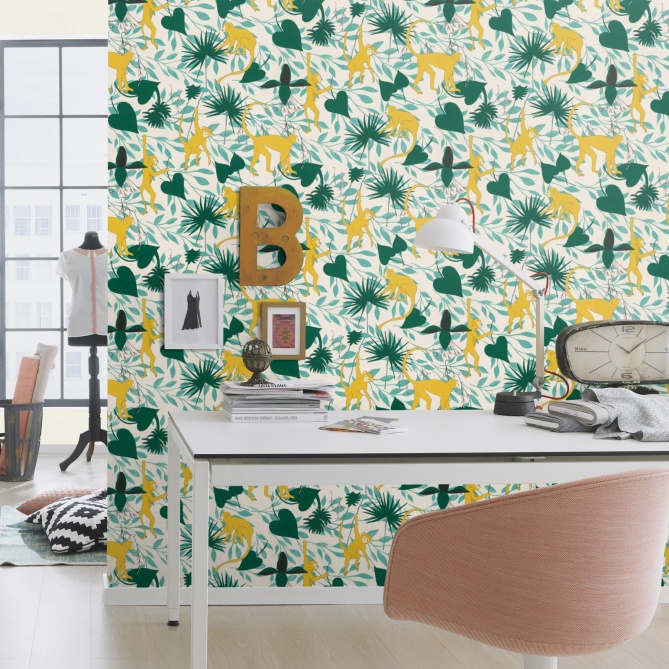 Papel Pintado Monos sobre hojas - JAMANOTA 01 | MURAKE - 988338