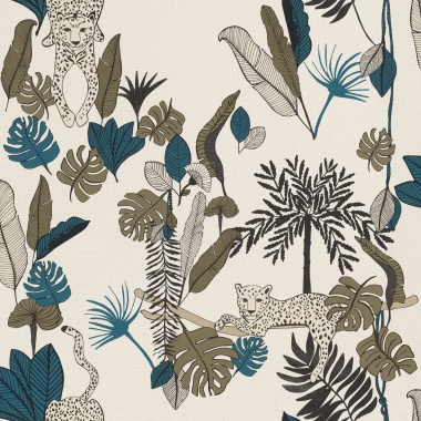 Papel Pintado Leopardos y hojas - CATIRI 02 | MURAKE - 988344