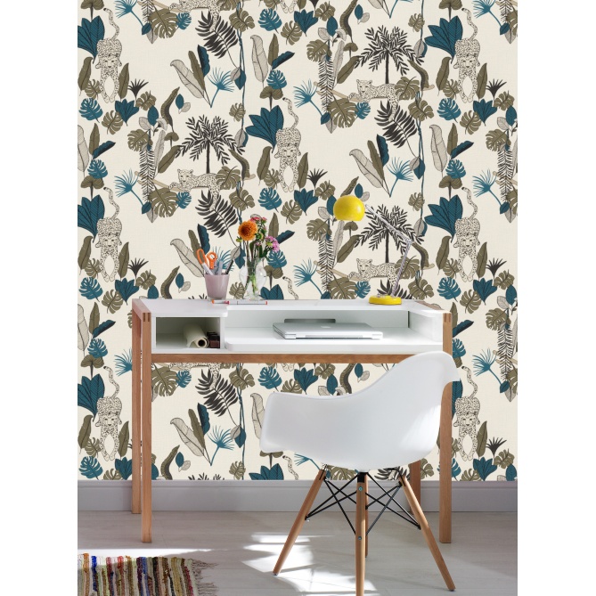 Papel Pintado Leopardos y hojas - CATIRI 02 | MURAKE - 988344