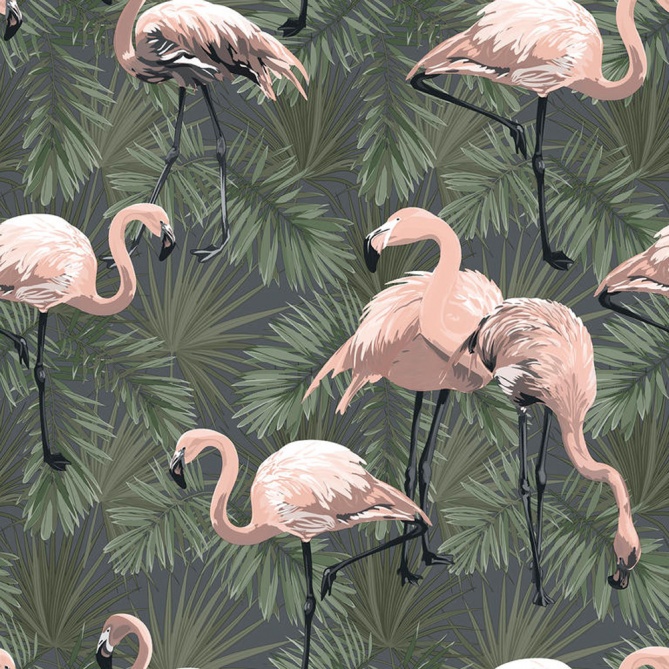 Papel Pintado Flamingos - GALAFIS  | MURAKE - 73571