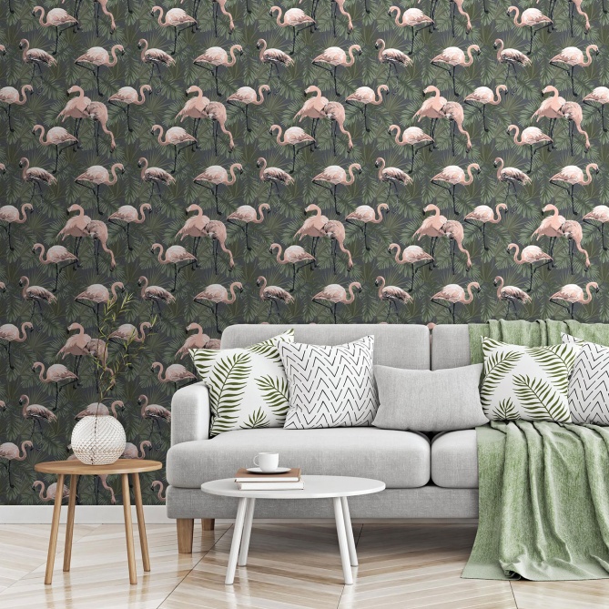 Papel Pintado Flamingos - GALAFIS  | MURAKE - 73571