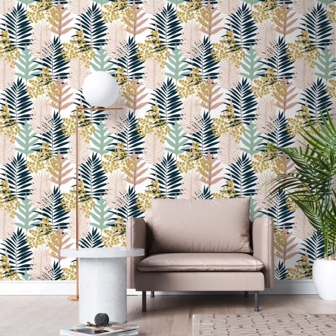 Papel Pintado Hojas coloridas - LOMITA  | MURAKE - 73574