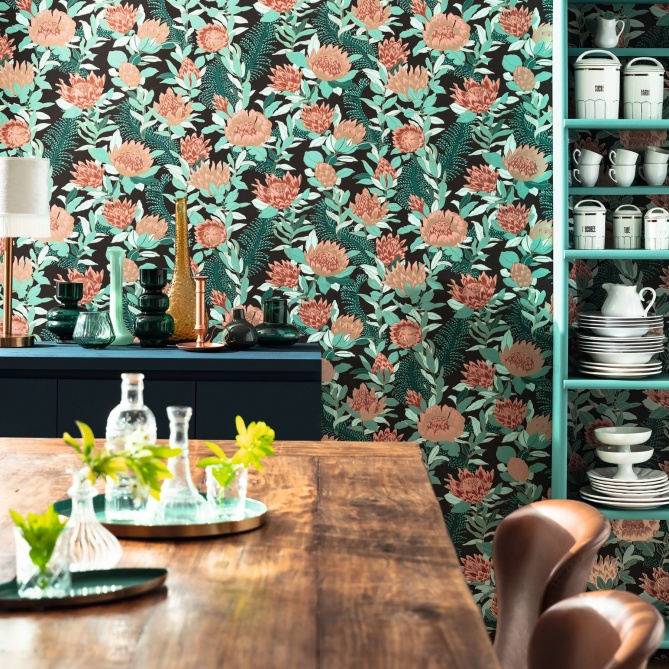 Papel Pintado Flores retro - GONZAGA 06 | MURAKE - 421106