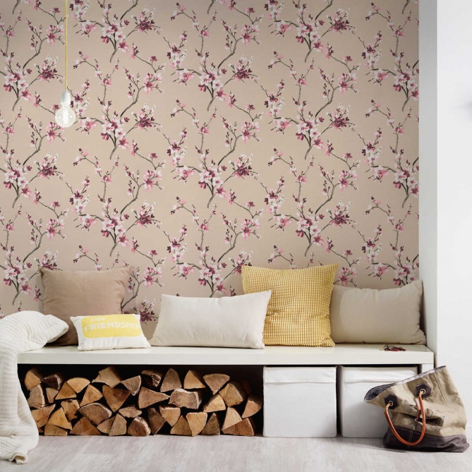 Papel Pintado Flor cerezo y ramas - NEGASH 03 | MURAKE - 552833