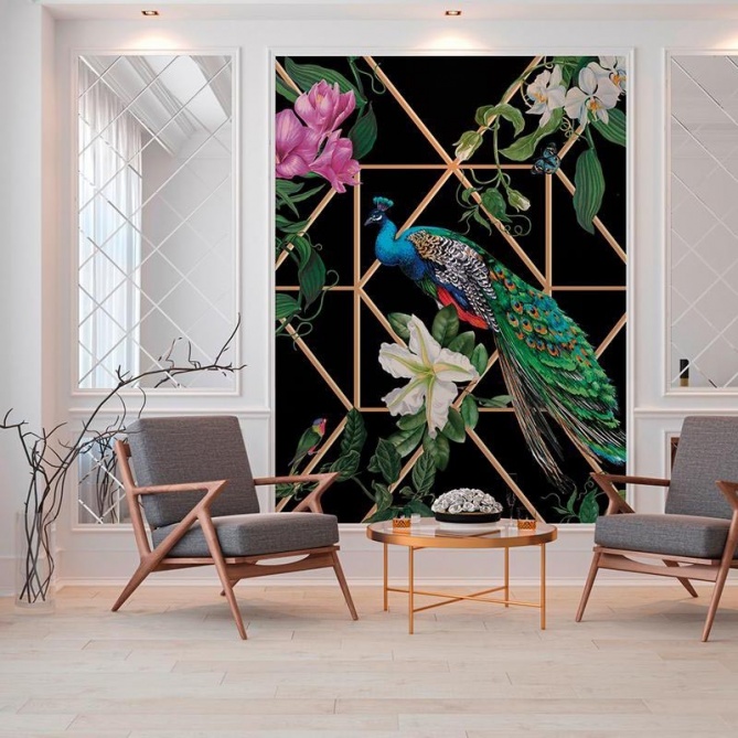 Mural Pavo Real - VOROMBOLA  | MURAKE - 90838