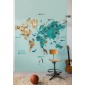 Mural Mapamundi con animales - TERKEP  | MURAKE - 991925