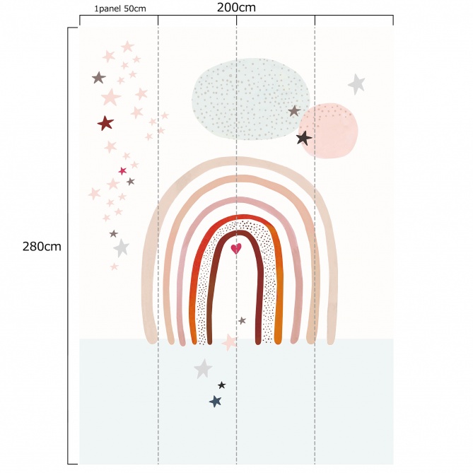 Mural Arcoíris y estrellas - VARVANY 01 | MURAKE - 991917