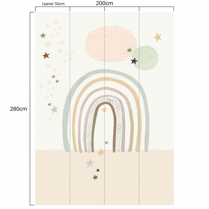 Mural Arcoíris y estrellas - VARVANY 02 | MURAKE - 991918