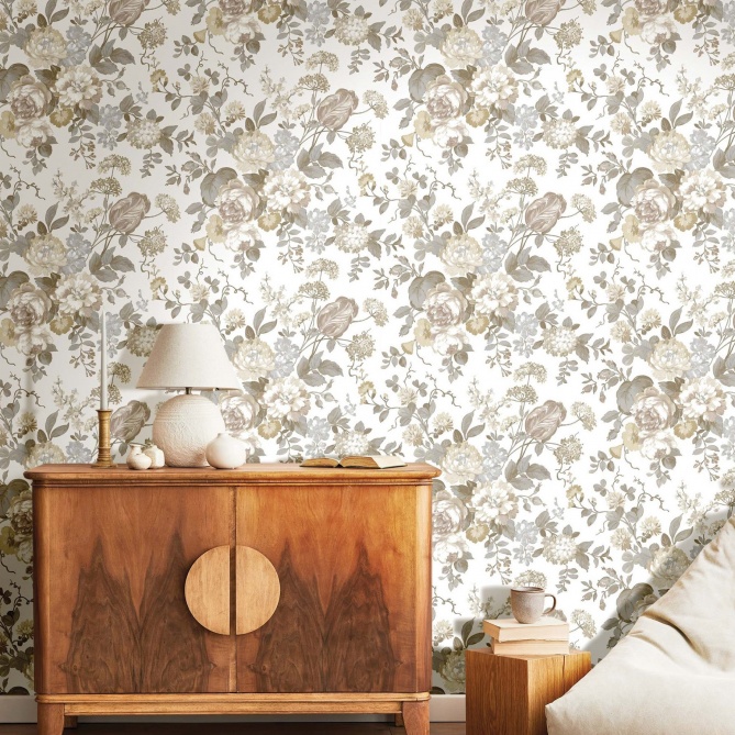 Papel Pintado Flores acuarela - TEORA 01 | MURAKE - 87771