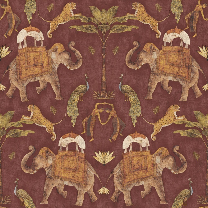 Papel Pintado Elefantes - GAJAH 03 | MURAKE - 11323