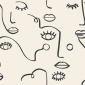 Papel Pintado Bocetos caras - FUULA 03 | MURAKE - 85378