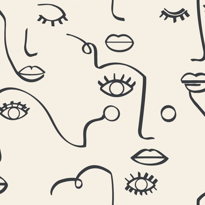 Papel Pintado Bocetos caras - FUULA 03 | MURAKE - 85378