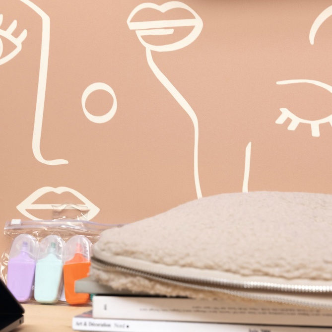 Papel Pintado Bocetos caras - FUULA 01 | MURAKE - 85376