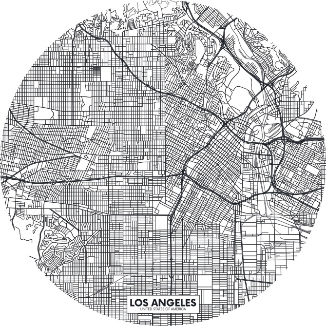 Sticker Mapa Los Ángeles - ANGELES  | MURAKE - 85442