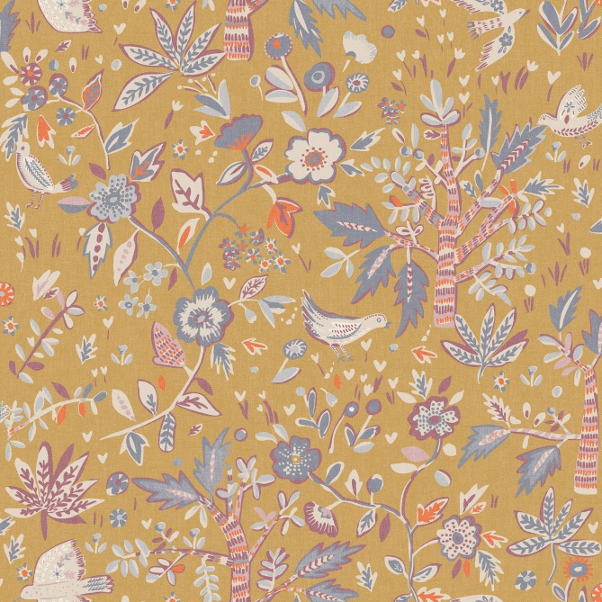 Papel Pintado Flores y pájaros - BULLES 01 | MURAKE - 85131