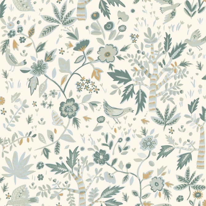 Papel Pintado Flores y pájaros - BULLES 05 | MURAKE - 85135