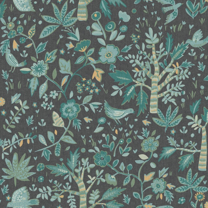 Papel Pintado Flores y pájaros - BULLES 06 | MURAKE - 85136